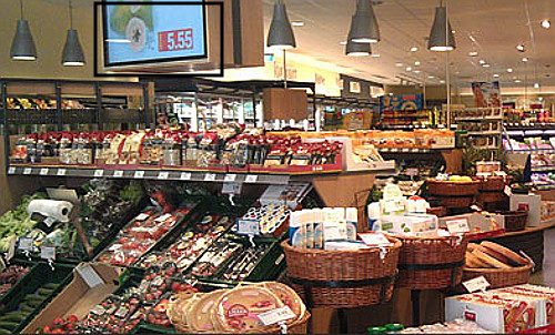 Digital Signage Supermarkt