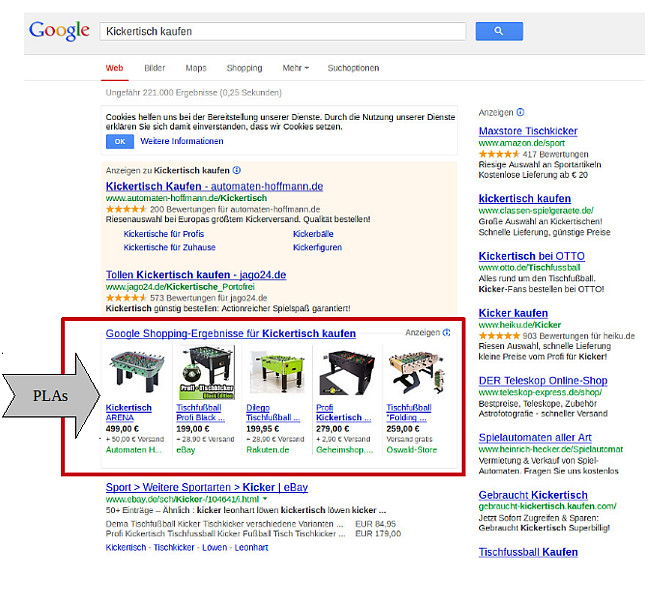 Google Shopping Beispiel Ansicht 2013